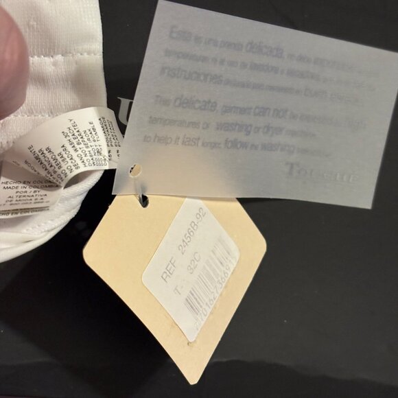 Women Touche Lingerie White Lace Underwire Bra 32C Adjustable Straps Tags Box - Picture 7 of 13